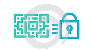 Secure QR Code with Padlock Icon, vector design Generative AI