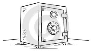 Secure safe box, symbolizing protection and valuables. vector design Generative AI