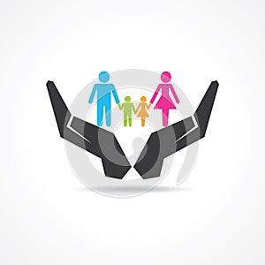 Secure or save family under hand concept