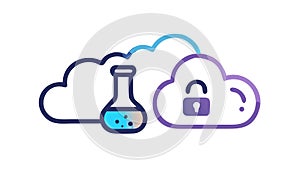 Secure Science Cloud Data Icon, vector design Generative AI