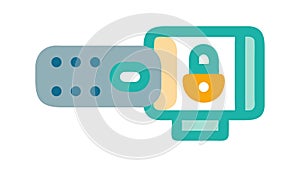 Secure Server Data Protection: Cyber Security Encrypted Information, vector design Generative AI