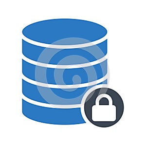 Secure server glyph color vector icon