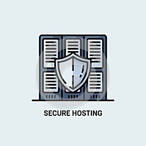 Secure Server Hosting Data Protection Shield Icon image