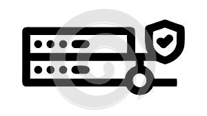 Secure Server Icon with a Shield for Database and Hosting Security. vector design Generative AI