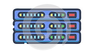 Secure Server Racks Data Center Technology System, vector design Generative AI