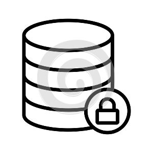 Secure server thin line vector icon