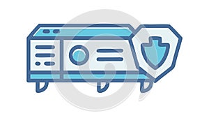 Secure Shield Data Protection Cyber Security, vector design Generative AI