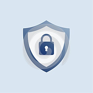 Secure Shield with Padlock Icon for Data Protection
