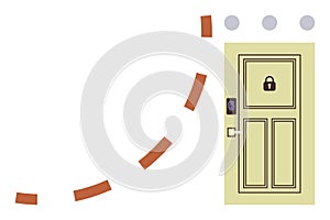 Secure Smart Door with Lock Icon and Biometric Access