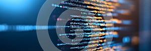 Secure Software Development Code on Computer Screen, Blurred Background, Cybersecurity Concept