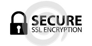 Secure SSL Encryption Banner - Vector Illustration - Isolated On White Background photo