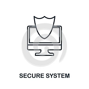 Secure System thin line icon. Creative simple design from security icons collection. Outline secure system icon for web design and