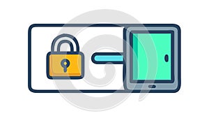 Secure Tablet Icon Vector Illustration, vector design Generative AI
