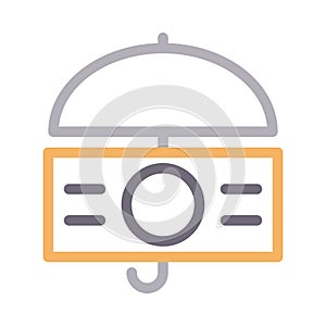 Secure thin color line vector icon