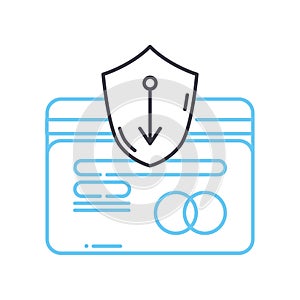 secure transaction line icon, outline symbol, vector illustration, concept sign