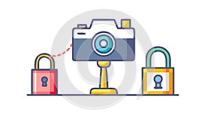 Secure Tripod Camera Setup & Stability, vector design Generative AI