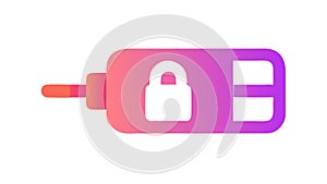 Secure USB Drive Icon for Digital Data Storage, vector design Generative AI