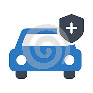 Secure vector glyph color  icon
