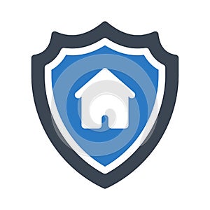 Secure vector glyph color icon