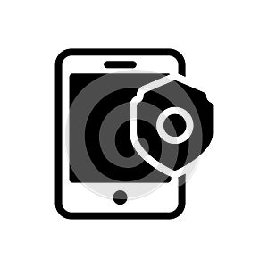 Secure vector glyph flat icon