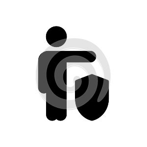 Secure vector glyph flat icon