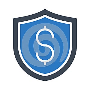 Secure glyph color flat vector icon