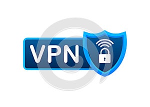 Secure VPN connection concept. Virtual private network connectivity overview. Vector stock illustration