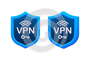 Secure VPN connection concept. Virtual private network connectivity overview. Vector stock illustration.