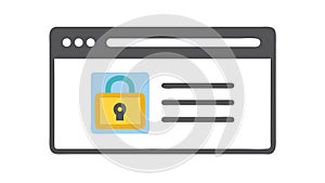 Secure Web Browser: Encrypted Online Connection Safety, vector design Generative AI