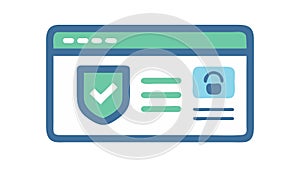 Secure Web Browser Interface, Data Protection Privacy, vector design Generative AI