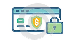 Secure Web Browsing: Protected Online Experience Privacy, vector design Generative AI