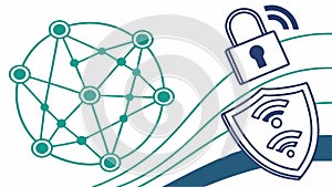 Secure WiFi Network Shield, Cybersecurity Concept, vector design Generative AI