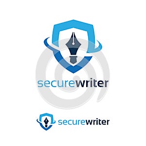 Secure writer logo design template