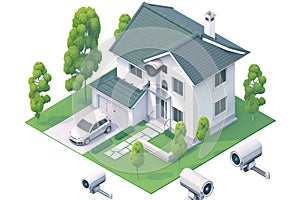 Secure your home with a modern surveillance camera system, featuring monitored real-time systems for high-resolution video recordi
