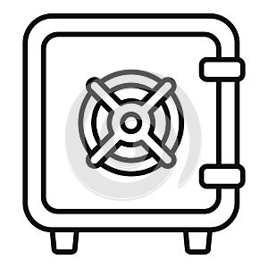 Secured access bank icon outline vector. Key finance