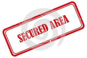 secured area stamp on white