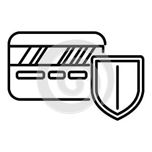 Secured bank card icon outline vector. Alarm identity