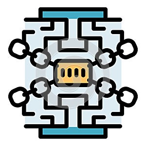 Secured chain icon vector flat