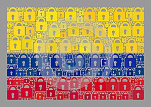 Secured Colombia Flag - Collage of Locks