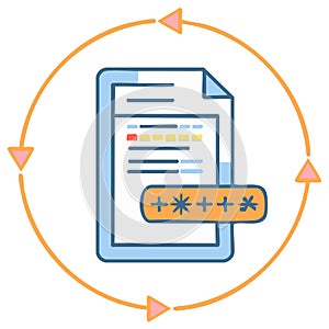 Secured Data with Document and Password, Digital Security Concept, Data Encryption