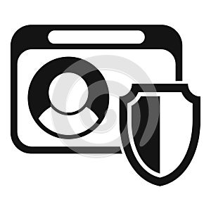 Secured data shield icon simple vector. Company business