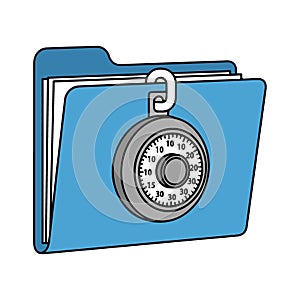 Secured Documents in Folder With Combination Lock