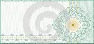 Secured Guilloche Background for Voucher, Gift Certificate, Coupon or Banknote photo