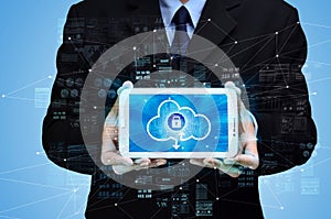 Secured internet cloud computing concept