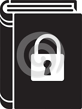 Secured Knowledge Book Vector Illustration Symbolizing Confidential Information and Data Protection