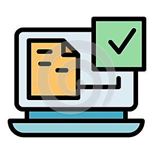 Secured laptop icon vector flat