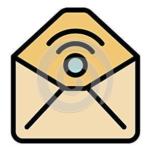 Secured mail icon vector flat