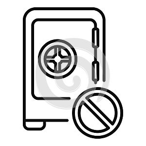 Secured metal case icon outline vector. Anti thief