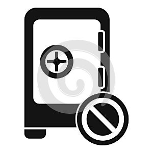 Secured metal case icon simple vector. Anti thief