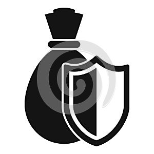 Secured money bag icon simple vector. Access software